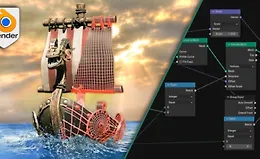 Blender Geometry Nodes — Лодки