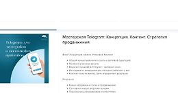 Мастерская Telegram: Концепция. Контент. Стратегия продвижения logo