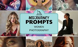 Midjourney Prompts Woman Photography. Фотореалистичные промпты ярких девушек logo