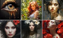 Портрет маслом по референсам нейросети