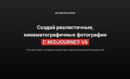 Создай реалистичные, кинематографичные фотографии с Midjorney v6 logo