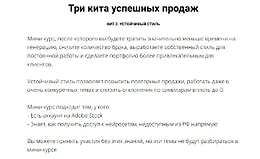 Три кита успешных продаж. Кит 2. Устойчивый стиль