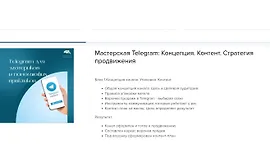 Мастерская Telegram: Концепция. Контент. Стратегия продвижения
