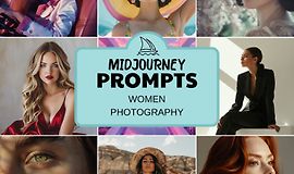 Midjourney Prompts Woman Photography. Фотореалистичные промпты ярких девушек logo