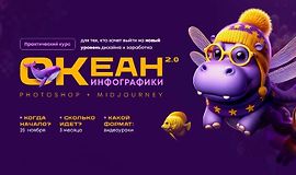 Океан инфографики 2.0. Photoshop+Midjourney logo