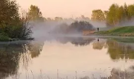 Шикарный пейзаж акварелью "Осеннее утро"