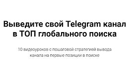 Выведите свой Telegram канал в топ глобального поиска logo