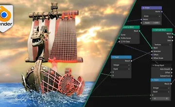 Изображение курса Blender Geometry Nodes — Лодки