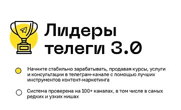 Изображение курса Лидеры телеги 3.0