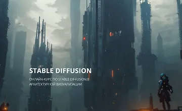Изображение курса Stable Diffusion в архитектурной визуализации