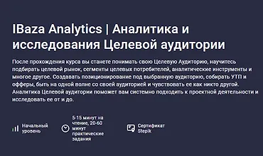 Изображение курса Аналитика и исследования Целевой аудитории