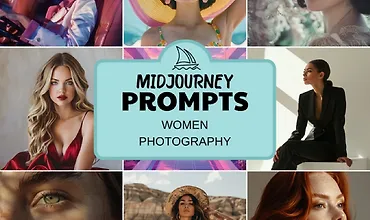 Изображение курса Midjourney Prompts Woman Photography. Фотореалистичные промпты ярких девушек