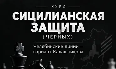 Изображение курса Сицилианская защита (чёрными).Челябинские линии — вариант Калашникова