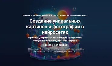 Изображение курса Создание уникальных картинок и фотографий в нейросетях