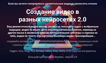 Изображение курса Создание видео в разных нейросетях 3.0