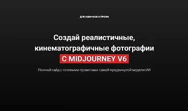 Изображение курса Создай реалистичные, кинематографичные фотографии с Midjorney v6