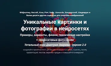 Изображение курса Уникальные картинки и фотографии в нейросетях