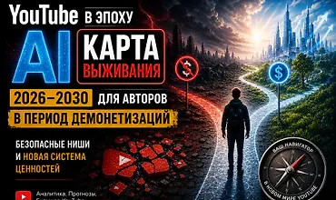 Изображение курса YouTube 2026: Карта выживания. Как не попасть под каток демонетизации и строить вечные каналы в эпоху AI